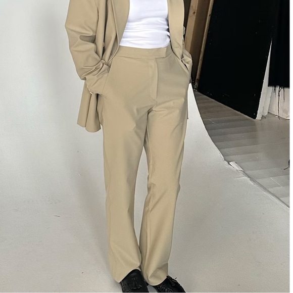 Djerf Avenue First Choice Pants Greige Tan size XS - Picture 1 of 10